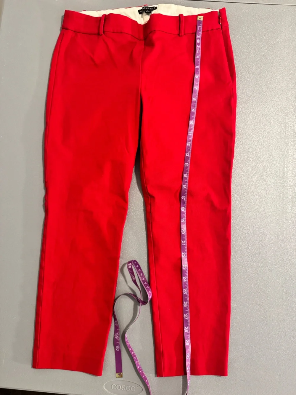 J. Crew Mercantile Red Cotton Slim Fit Dress Pants Size 8 - Picture 7 of 10